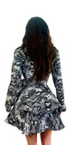 Snake Print Peacoat Trench Coat Casual Long Sleeve Belted Jacket Windbreaker Outerwear Water- Repellent Coat