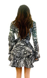Snake Print Peacoat Trench Coat Casual Long Sleeve Belted Jacket Windbreaker Outerwear Water- Repellent Coat