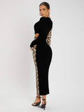 Leopard Print Cut Out Bodycon Dress