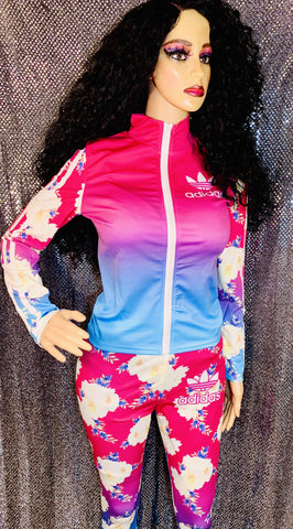 Flower Pink Tracksuit - The Glamorous Life 101
