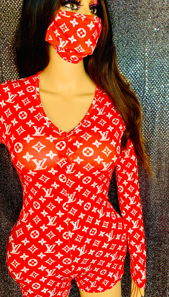 Red LV Women s Sexy Onesie Set The Glamorous Life 101