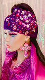 Purple Bling Jewelled Winter Knitted Headband - The Glamorous Life