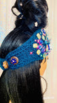 Peacock Crystal Knit Headband