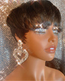 Crystal Heart Statement Earrings - The Glamorous Life