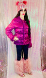 Women’s Mermaid Pink Silver Sequin Faux Mongolian Fur Winter Boots - The Glamorous Life