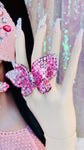 Pink Crystal Butterfly Adjustable Ring - The Glamorous Life