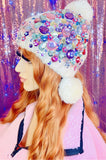 Candy Sprinkles Bling Crochet Winter Knit Hat - The Glamorous Life