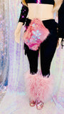Women’s Mermaid Pink Silver Sequin Faux Mongolian Fur Winter Boots - The Glamorous Life