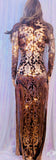 GODDESS ROSE GOLD  SEQUINED MAXI DRESS WITH LONG SLEEVES