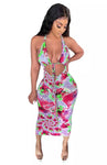 Beach Tye Dye Print Halter Neck Women’s Dress - The Glamorous Life