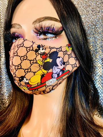 G Mickey Inspired Luxury Face Mask - The Glamorous Life 101