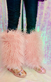 Women’s Mermaid Pink Silver Sequin Faux Mongolian Fur Winter Boots - The Glamorous Life