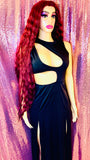 Women’s Bandage Bodycon Sleeveless Black High Split Evening Party Long Dress