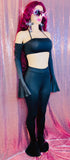 Women’s Black Off the Shoulder Flare Long Sleeve Crop Top Pants Two Piece Set - The Glamorous Life