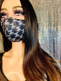 Black CC Face Mask Designer Inspired Face Mask - The Glamorous Life 101