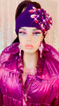 Purple Bling Jewelled Winter Knitted Headband - The Glamorous Life