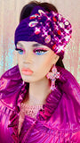 Purple Bling Jewelled Winter Knitted Headband - The Glamorous Life