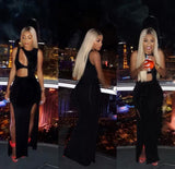 Women’s Bandage Bodycon Sleeveless Black High Split Evening Party Long Dress - The Glamorous Life