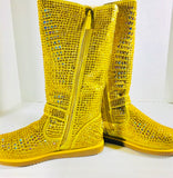 Gold Rhinestone Swarovski Crystal Boots - The Glamorous Life