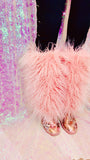 Women’s Mermaid Pink Silver Sequin Faux Mongolian Fur Winter Boots - The Glamorous Life