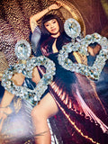 Crystal Heart Statement Earrings - The Glamorous Life