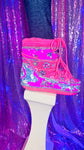 Mermaid Sequin Rhinestone Pink Snow Boots - The Glamorous Life