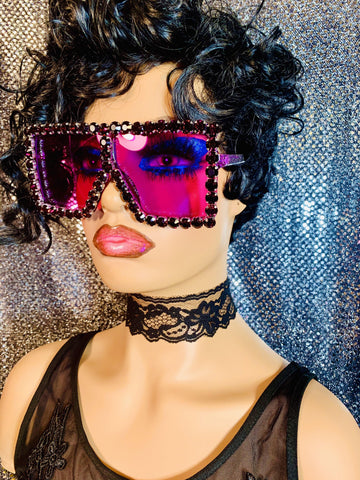Purple Haze Bling Sunglasses - The Glamorous Life 101