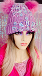 Bling Crystal Pink Knitted Hat - The Glamorous Life