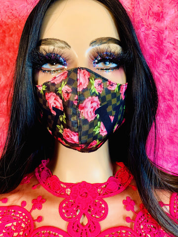 Flower LV Inspired Luxury Face Mask - The Glamorous Life 101