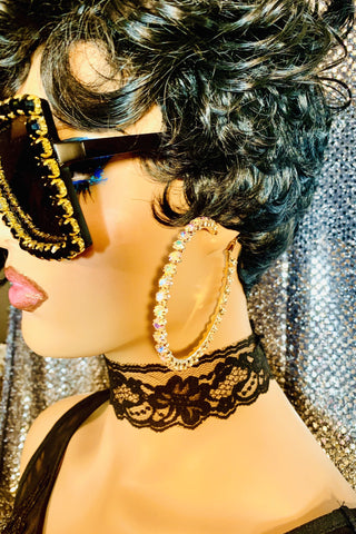 Gold AB Crystal Hoop Earrings - The Glamorous Life 101