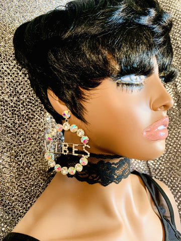 “She Got That Vibe” Crystal Hoop Earrings - The Glamorous Life 101