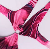 Tie Dye Summer Dress Women Waist Cut Out Backless Halter Robe Festival Clubwear Bodycon Sexy Party Maxi Dress - The Glamorous Life