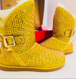 Gold Rhinestone Swarovski Crystal Boots - The Glamorous Life