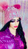 Bling Crystal Pink Knitted Hat - The Glamorous Life