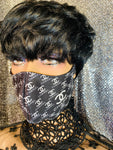 Black CC Designer Inspired Face Mask - The Glamorous Life 101