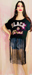 Women’s Black and Proud Bling Tee - The Glamorous Life