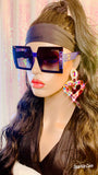 Ms Blue Oversized Sunglasses