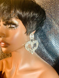 Crystal Heart Statement Earrings - The Glamorous Life
