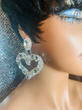 Crystal Heart Statement Earrings - The Glamorous Life
