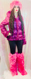 Pink Fox Faux Fur High Knee Winter Boots & Faux Fur Headband - The Glamorous Life