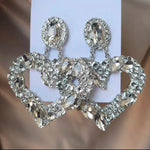 Crystal Heart Statement Earrings - The Glamorous Life