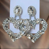 Crystal Heart Statement Earrings - The Glamorous Life