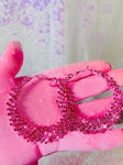 Pink Crystal Hoop Earrings