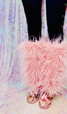 Women’s Mermaid Pink Silver Sequin Faux Mongolian Fur Winter Boots - The Glamorous Life