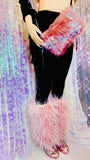 Women’s Mermaid Pink Silver Sequin Faux Mongolian Fur Winter Boots - The Glamorous Life
