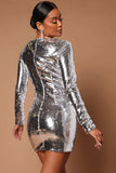 Zena Silver Sequin Mini Dress