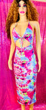 Beach Tye Dye Print Halter Neck Women’s Dress