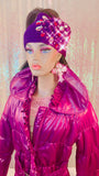 Purple Bling Jewelled Winter Knitted Headband - The Glamorous Life