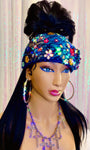 Blue Lady Crystal Knit Headband