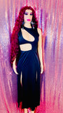 Women’s Bandage Bodycon Sleeveless Black High Split Evening Party Long Dress - The Glamorous Life